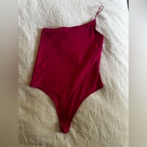 Babaton One-Shoulder Contour Magenta Pink Bodysuit